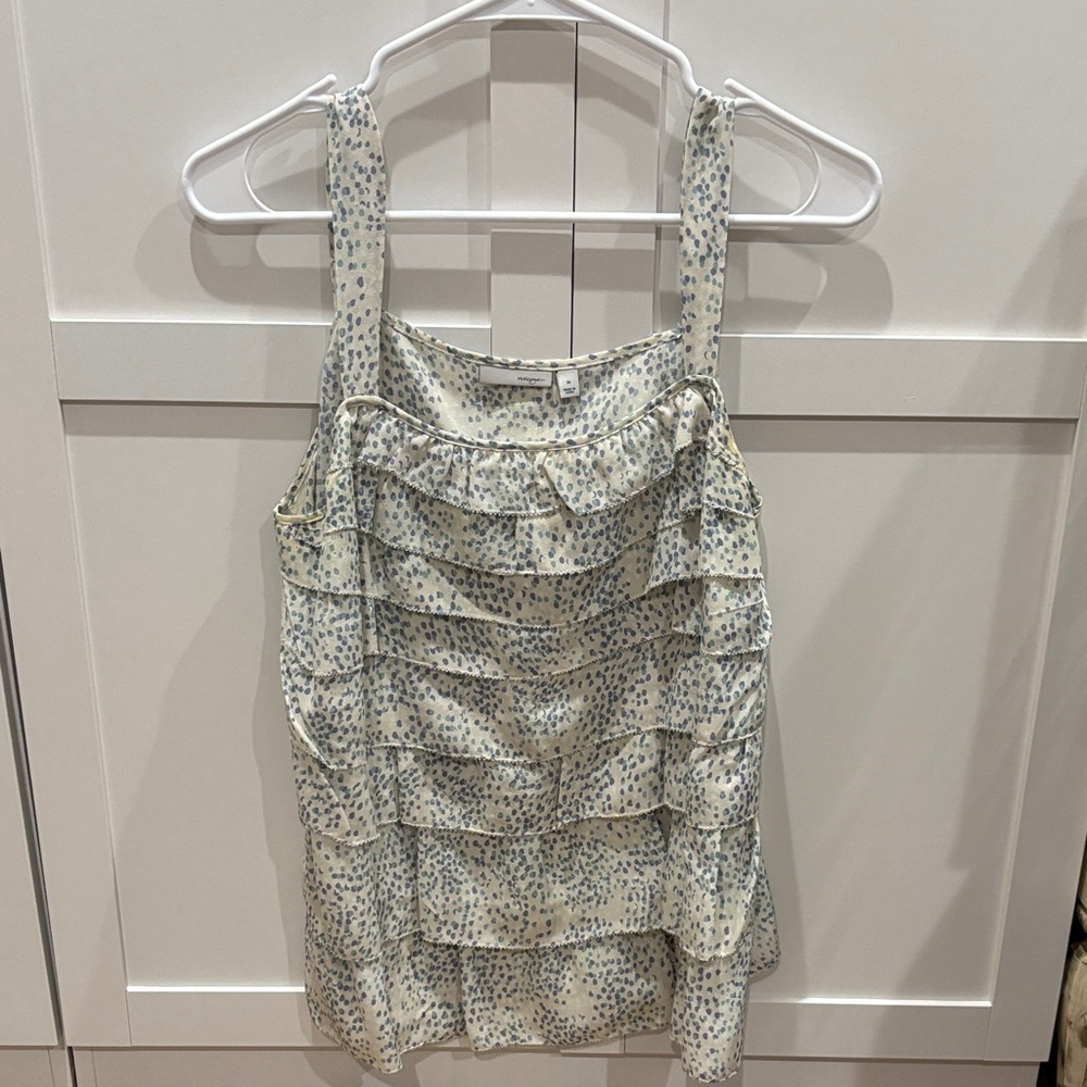 Halogen Sleeveless Top with Purple and Green Dots